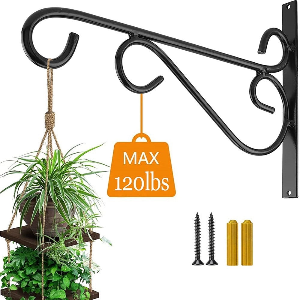 1Pc 12In Rust-Resistant Plant Hanger Bracket,Hanging Plant Bracket,Thick Solid Steel Wall Mount Bracket For Heavy Duty Decor,Hook For Planters, Wreaths, Fruit Baskets, Wind Spinners, Lights, Lanterns