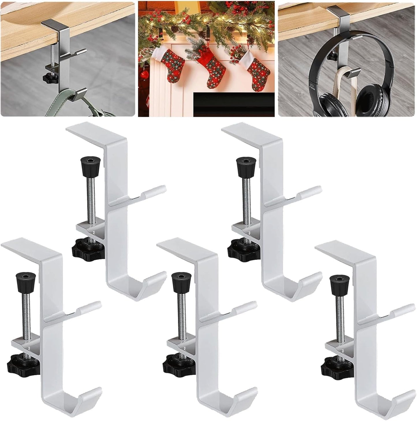 2 In 1 Mantel Hanger For Garland,Garland Hangers For Mantle,Garland and Stocking Mantel Holders,Garland Hanger,Garland And Stocking Mantel Holders,Christmas 2 In 1 Mantel Hanger,Stocking Hangers