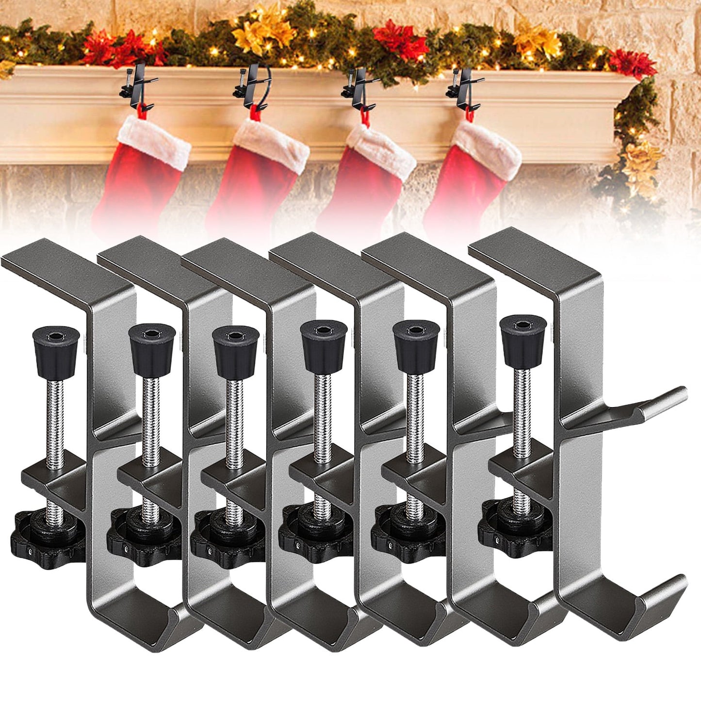 2 In 1 Mantel Hanger For Garland,Garland Hangers For Mantle,Garland and Stocking Mantel Holders,Garland Hanger,Garland And Stocking Mantel Holders,Christmas 2 In 1 Mantel Hanger,Stocking Hangers