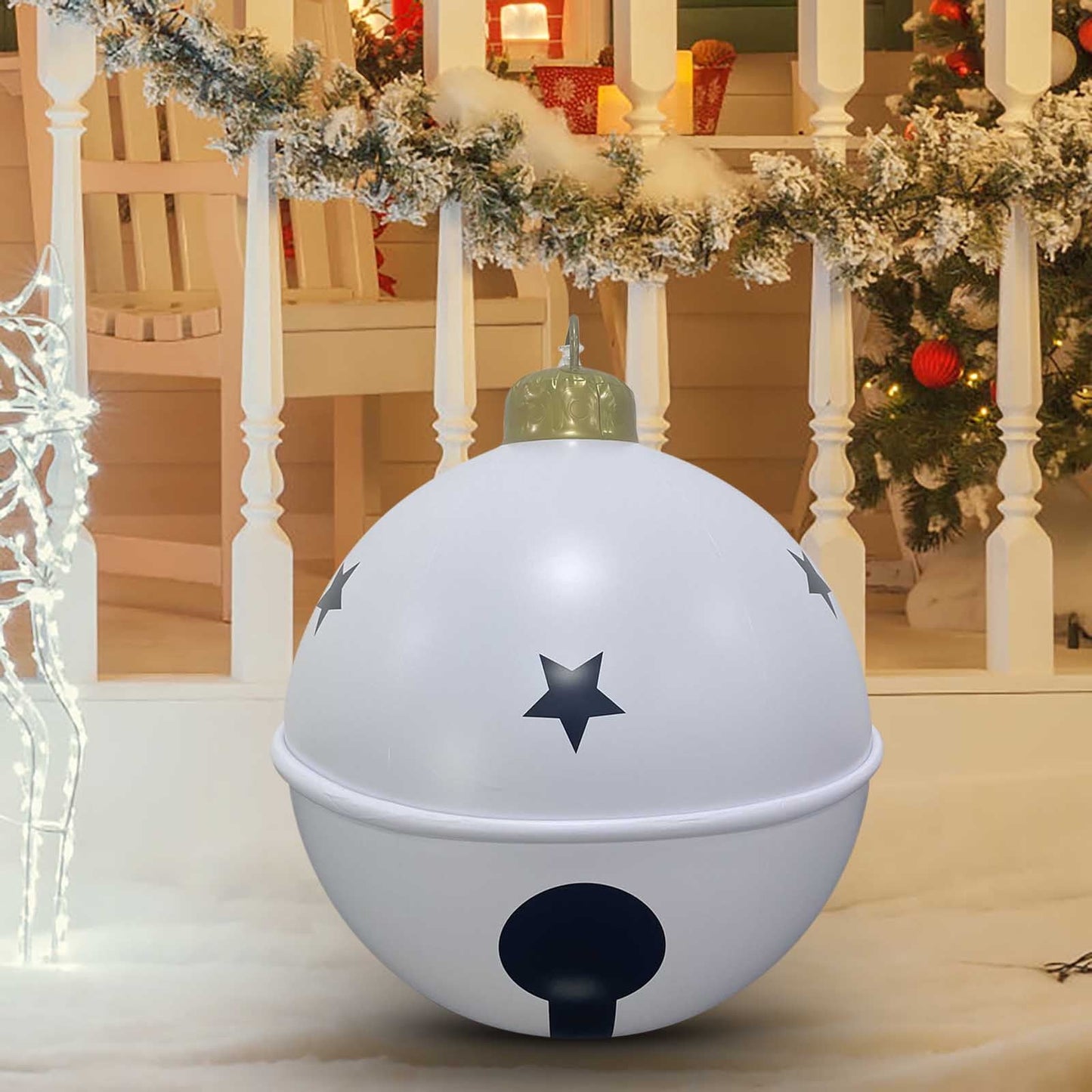 24In Giant Pvc Christmas Inflatable Ball,60Cm Inflatable Christmas Ball Outdoor Blow Up Xmas Inflatables Ornaments,Giant Pvc Christmas Ornament,Tree Yards Lawns Porch Garden Front Doors Holiday Decor