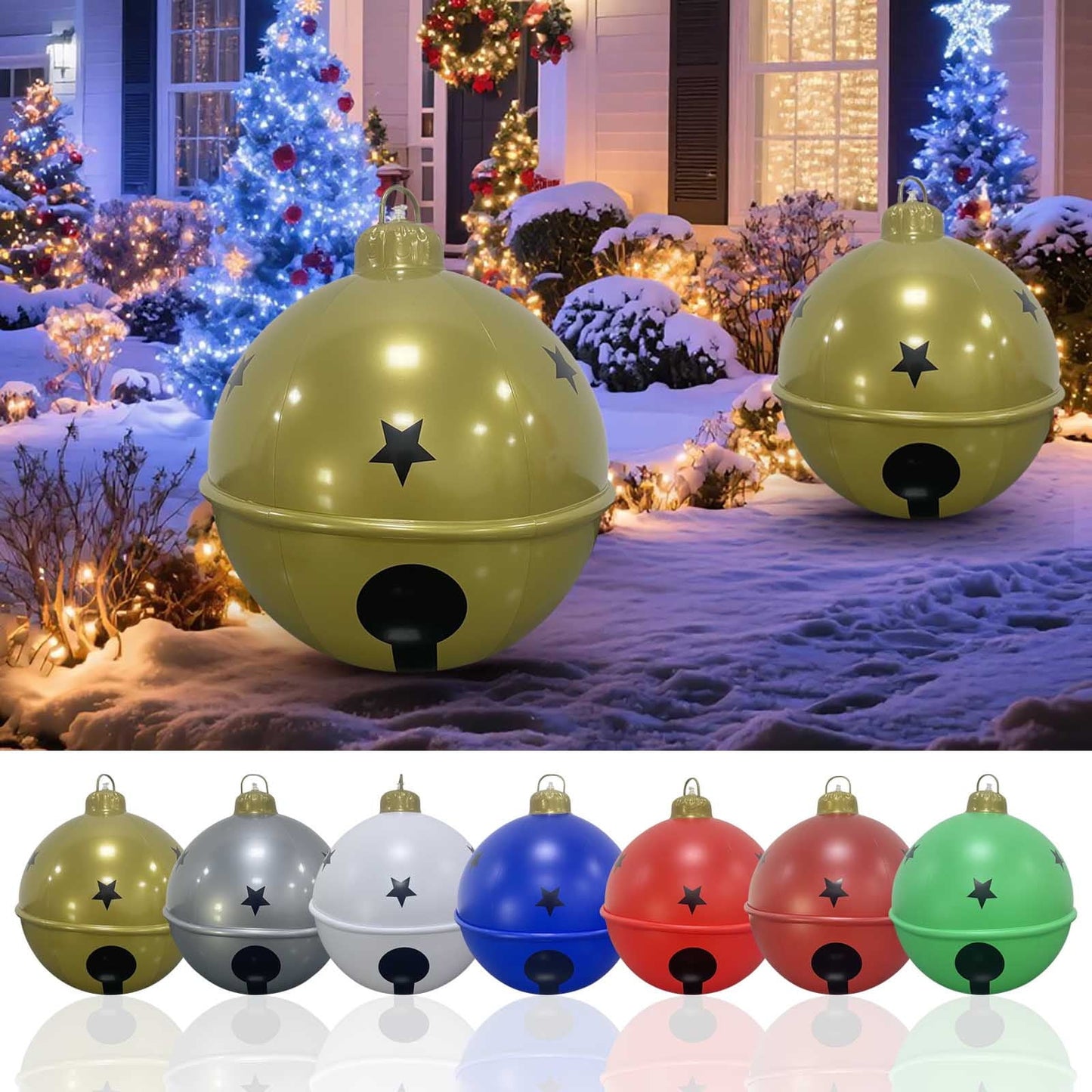24In Giant Pvc Christmas Inflatable Ball,60Cm Inflatable Christmas Ball Outdoor Blow Up Xmas Inflatables Ornaments,Giant Pvc Christmas Ornament,Tree Yards Lawns Porch Garden Front Doors Holiday Decor