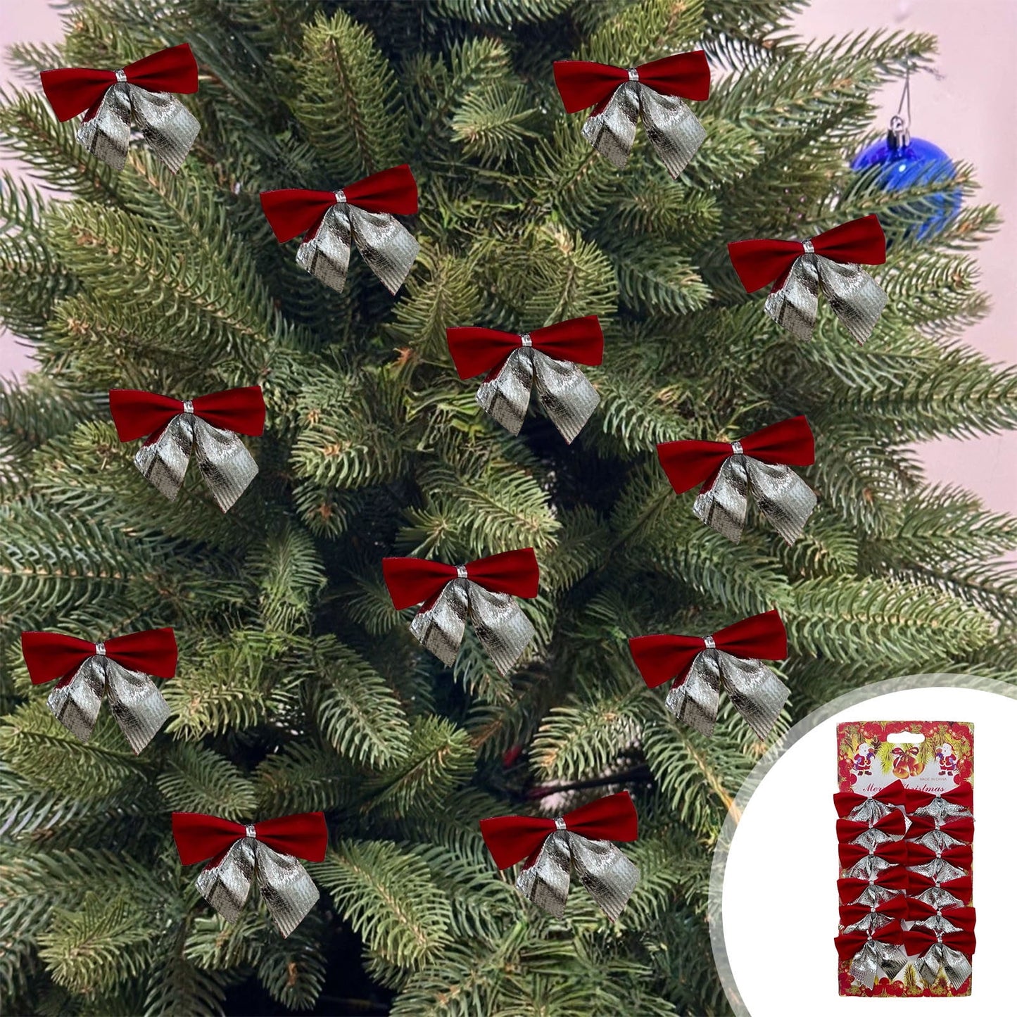 24X14X0.5Cm Mini Small Christmas Tree Hanging Ornaments,Christmas Bow Decor Under5 Christmas Tree Decorations 12Pc Christmas Decorations,Diy Craft,Jewelry Pendant,Gift Wrap,Holiday Decor,Music Makers