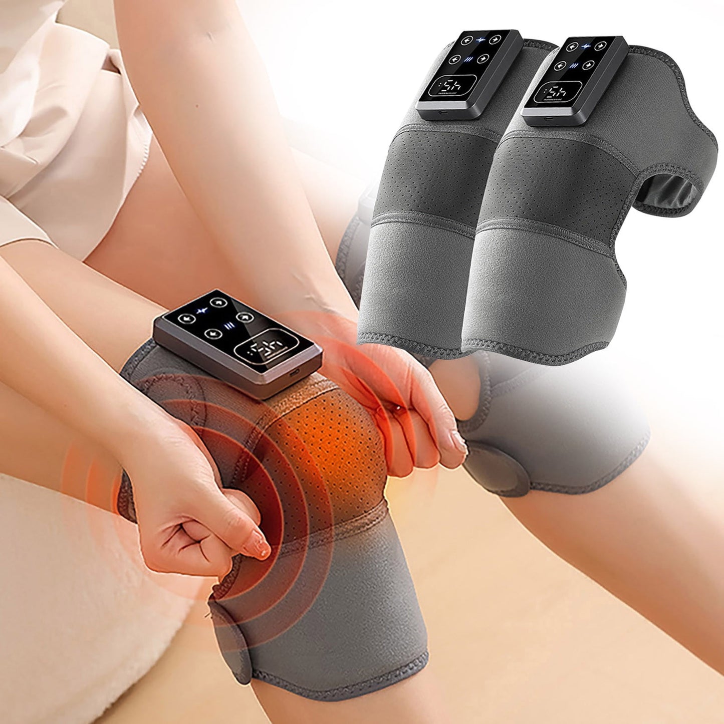 2Pc Massages Heat Knee Pad,Knee Massager,Knee Massager With Heat And Red Light Therapy,Knee Brace For Women,Old Cold Legs Smart Warm Heating Joint Hot Compress Pain Relief Warm Knee Massagers