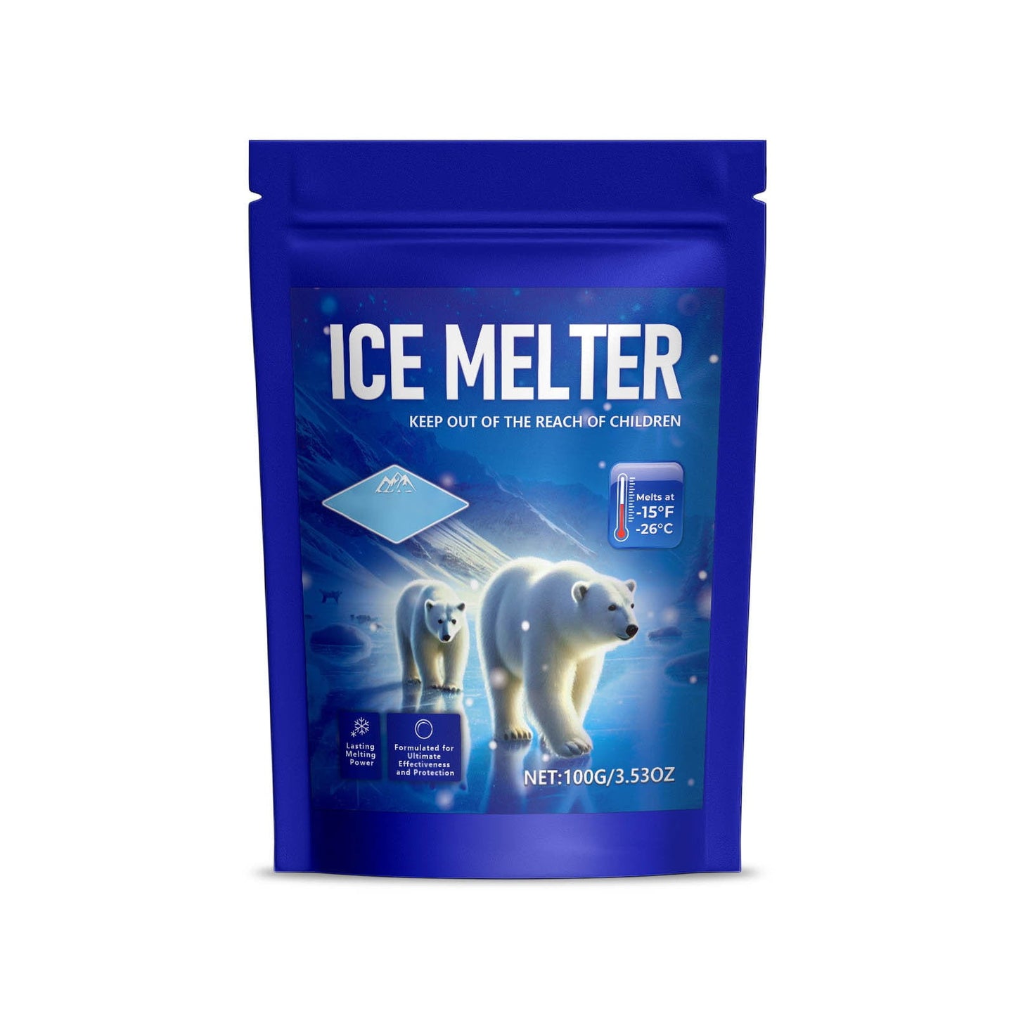 3Pc Effectively Melt Ice And Snow While Reducing Potential Impacts The Environment And Vegetation,Pet Safe Ice Melter, 100G Deicing Granules For Driveways & Walkways, Fast-Acting Snow Melt Agent