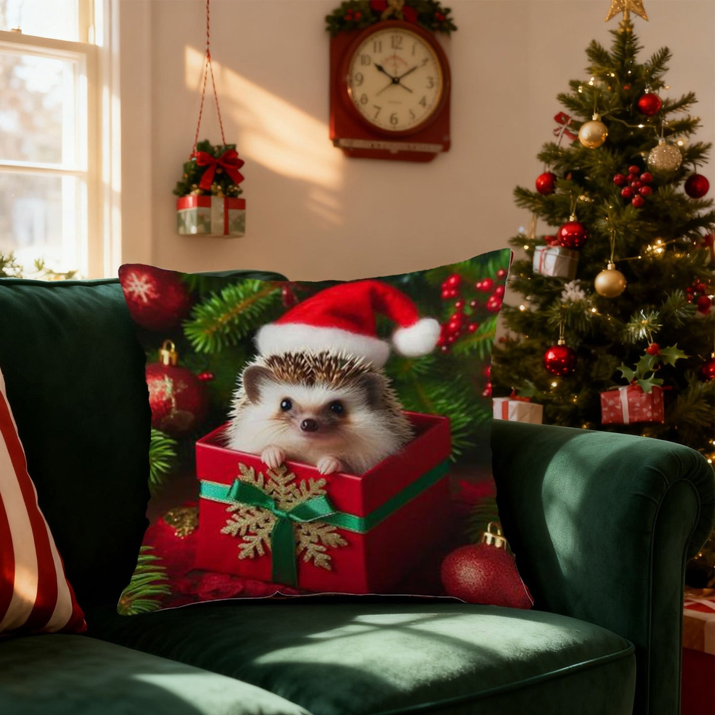 45*45Cm Christmas Pillows Cover,18In Funny Throw Pillows Case,Christmas Decorative Throw Pillow Cover,Square Pillowcase With Zipper Living Room,Bed Decor,Patio,Car,French Country Sofa Cushion Case