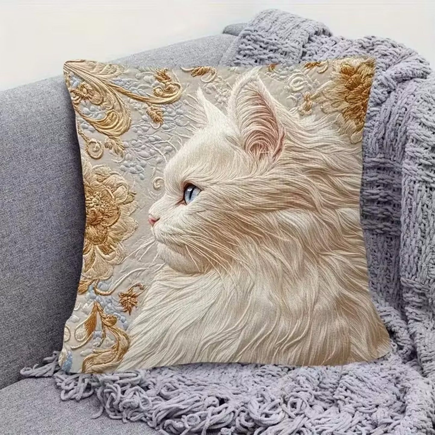 45*45Cm Funny Pillows Cover,18In Funny Throw Pillows Cases,Funny Cat Decorative Throw Pillow Covers,Square Pillowcase With Zipper For Living Room,Bed Decor,Patio,Car,French Country Sofa Cushion Cases
