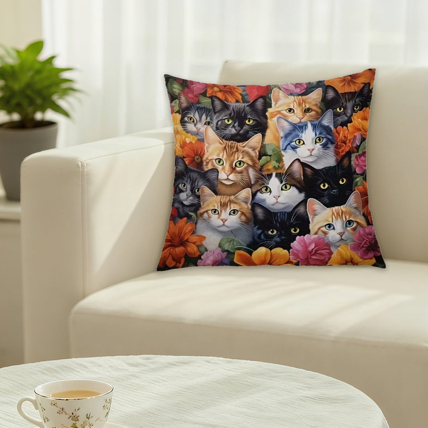 45*45Cm Funny Pillows Cover,18In Funny Throw Pillows Cases,Funny Cat Decorative Throw Pillow Covers,Square Pillowcase With Zipper For Living Room,Bed Decor,Patio,Car,French Country Sofa Cushion Cases