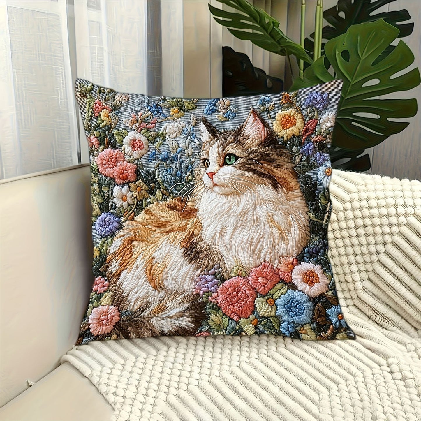 45*45Cm Funny Pillows Cover,18In Funny Throw Pillows Cases,Funny Cat Decorative Throw Pillow Covers,Square Pillowcase With Zipper For Living Room,Bed Decor,Patio,Car,French Country Sofa Cushion Cases