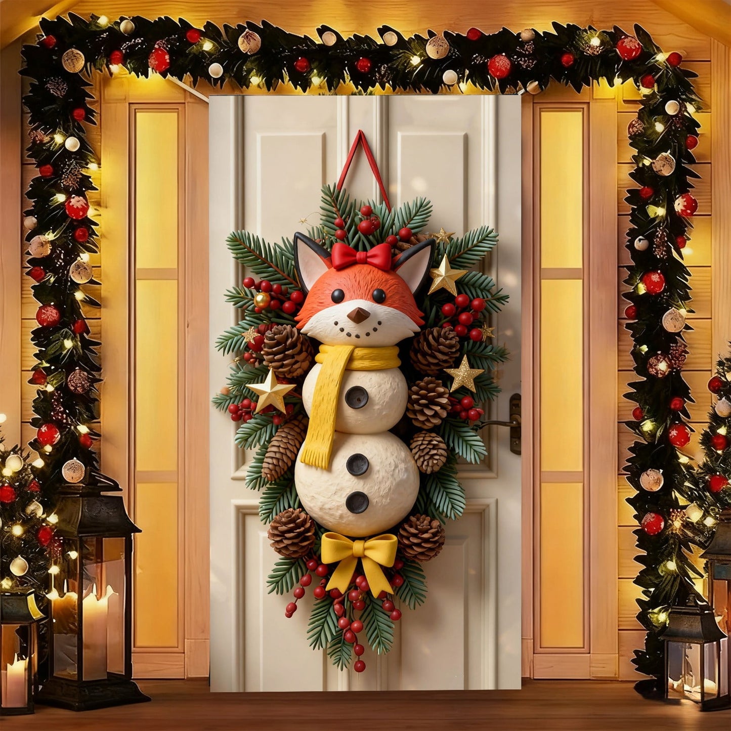 6X3Ft Christmas Decorations Door Cover Merry Christmas Door Cover,6X3Ft Banner,Christmas Background Holidays Hanging Door Banner, Christmas Xmas Winter Holiday Home Kitchen