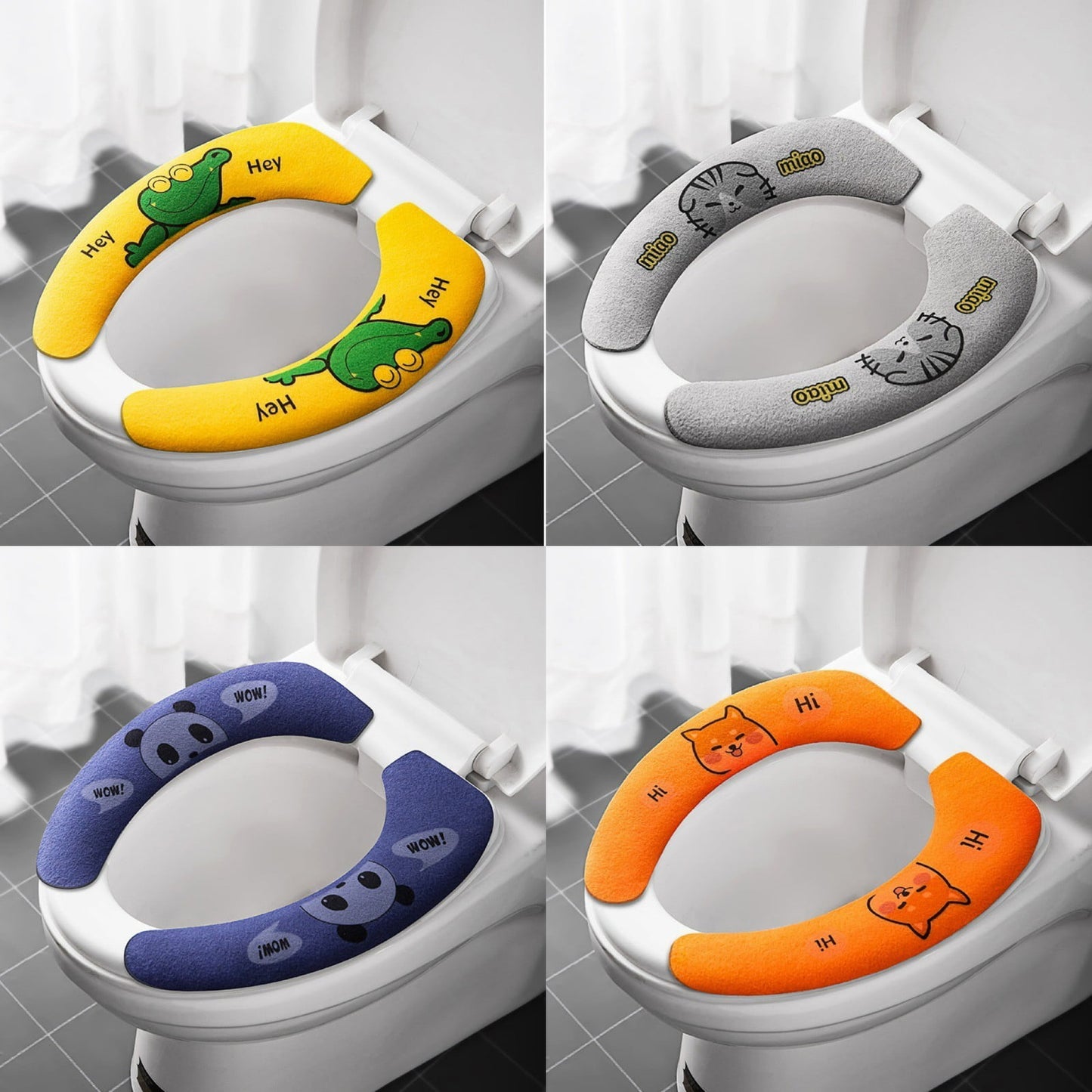 Adhesive Toilet Seat Warmer Covers,Winter Toilet Seat Covers,Toilet Seat Cushion,For Seniors Household Toilet Seat Thickened With Handle Winter Toilet Ring Washable Sets