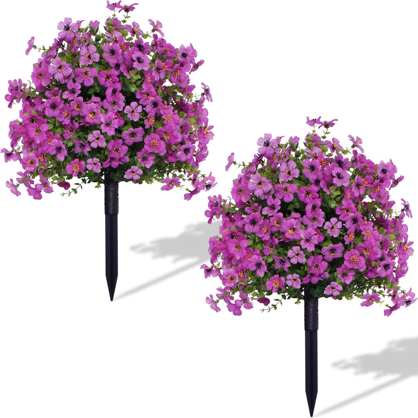 Artificial Flowers with Ground Spikes,2025 Garden Stake Faux Greenery Shrubs Garden Accessories for Farmhouse Outdoor Outside Garden Porch Patio Wedding Party Decoration Artificial Flowers