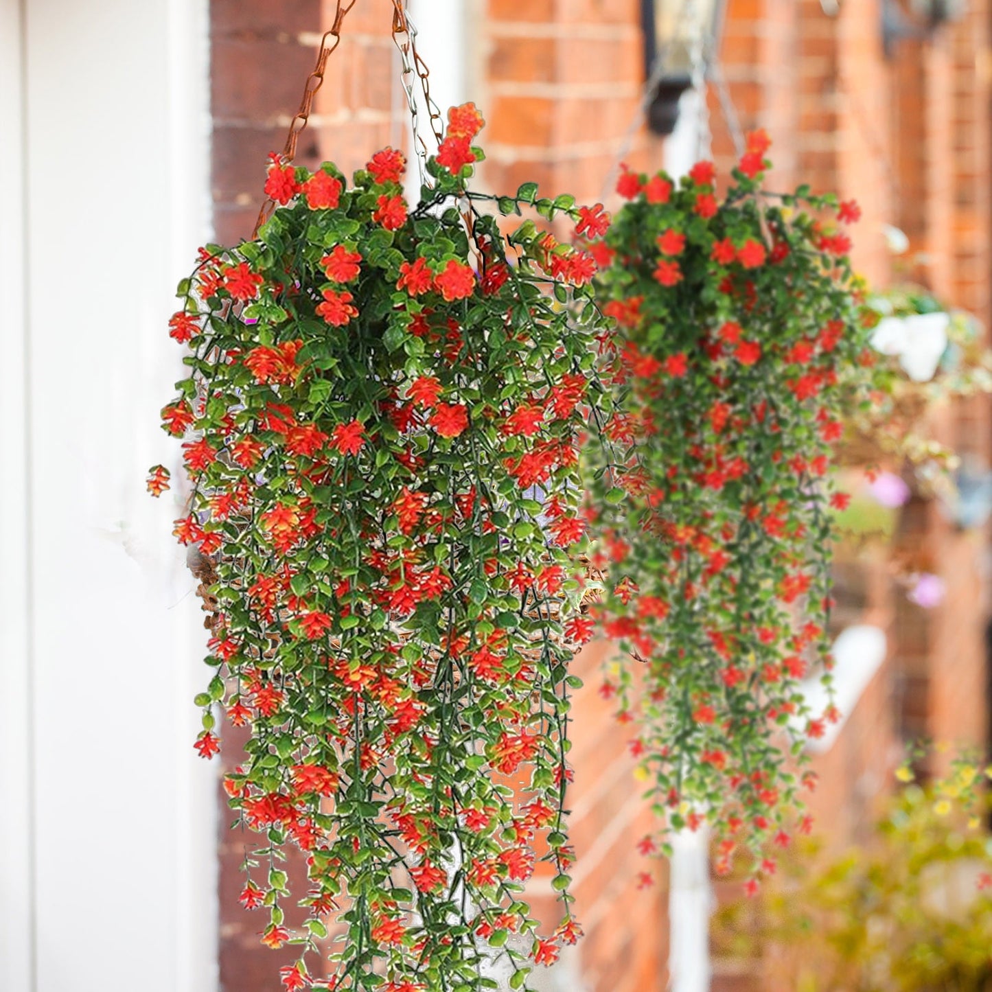 Artificial Vine Silk Flowers,Artificial Artificial Hanging Flowers Artificial Flower Vines Chlorophytum Plastic Artificial Flowers Outdoor Flowers