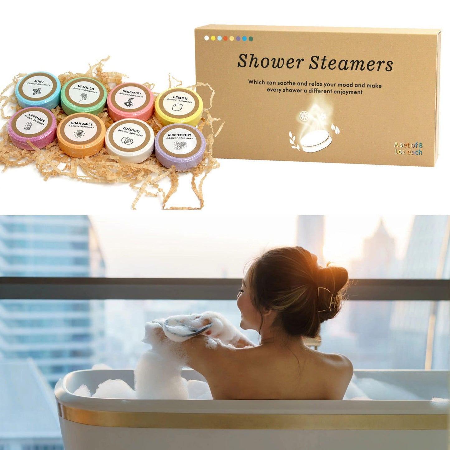 Banzch 8pcs Shower Tablets, Dried Flowers, Essential Oil, Bath Salts, Aromatherapy Shower Tablets,,Essential Oils,Mothers Day Gifts