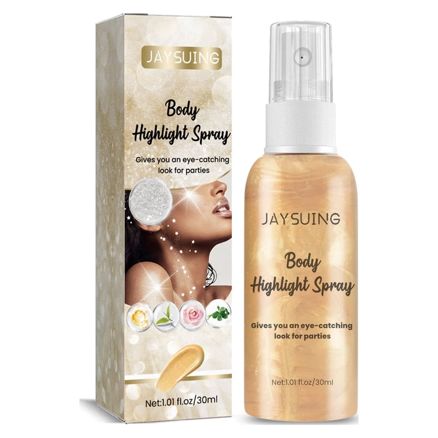 Banzch Body Highlight Spray£¨30ml£© Body Glitter Spray,Quick Dry Face Liquid Glitter Gel £¬Body Painted Stage Makeup Highlight,for Face Neck, Eyes, Dress Prom Party,Mothers Day Gifts