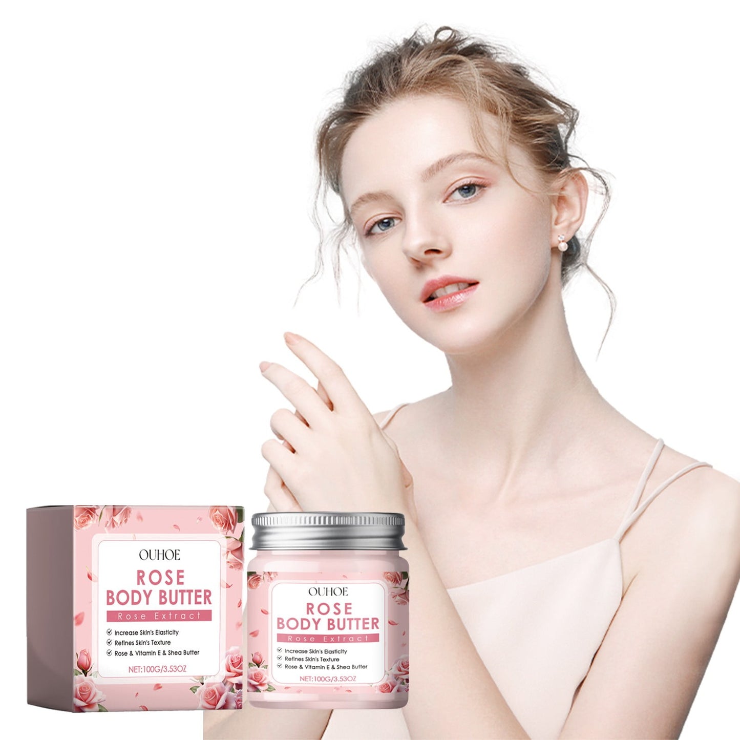 Banzch Deep Moisturizing Nourishing And Repairing Skin Fragrant And Pleasant Rose Body Moisturizing Cream 100g,Mothers Day Gifts
