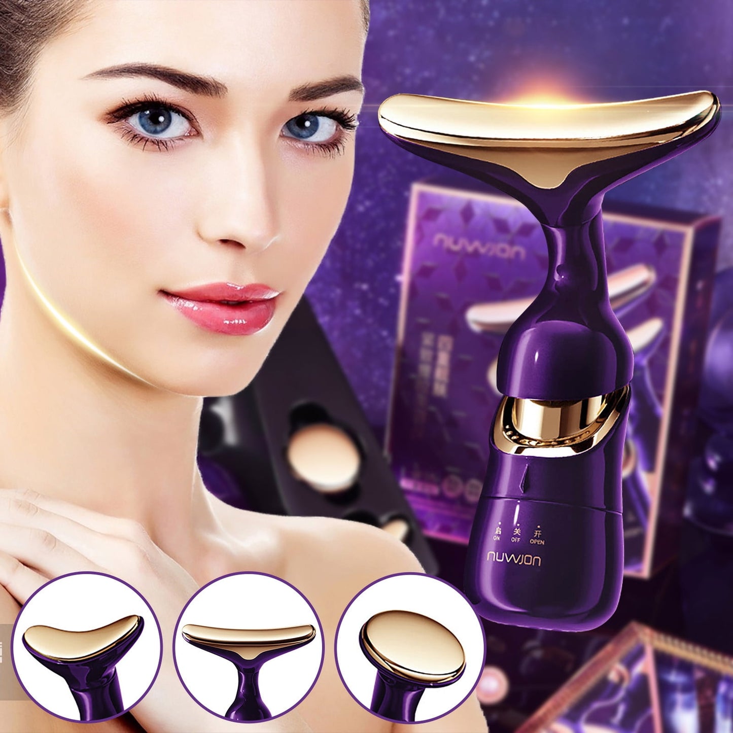 Banzch Four Fold Beautiful Skin Firming And Lifting Beauty Instrument Integrated Three Head Promotion Absorption Lifting Introduction Instrument,Gifts for Women