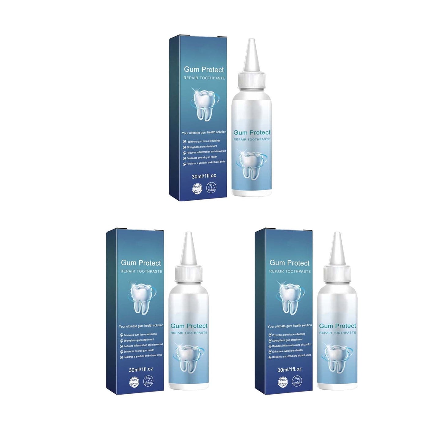 Banzch Gum Protect Repair Toothpaste, 3pc Tooth Repair Toothpaste with Brightening Formula, Helps Clean Stains, Reduce Swelling Gums, Fresh Breath Oral Care 90ml