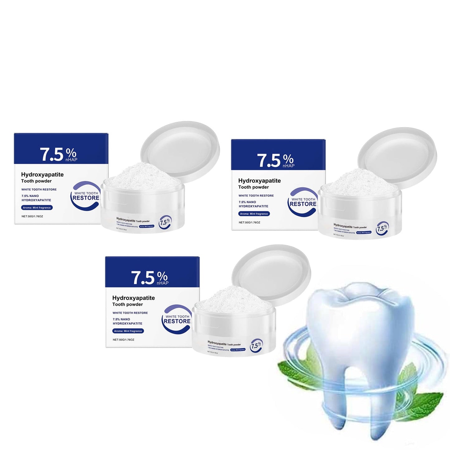 Banzch Hydroxyapatite Tooth Powder, 2025 Microcrystalline Hydroxyapatite Powder for Teeth Brightening, Fresh Breath, and Gentle Oral Care 30g