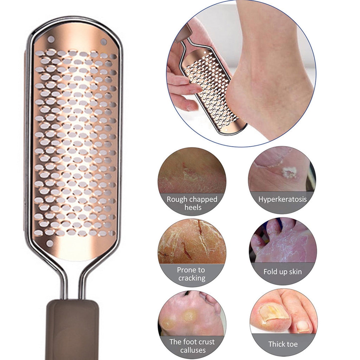 Banzch Stainless Steel Foot Scraper, Leather Knife, Foot Massage Tool, Dead Skin Pedicure Tool,Mothers Day Gifts