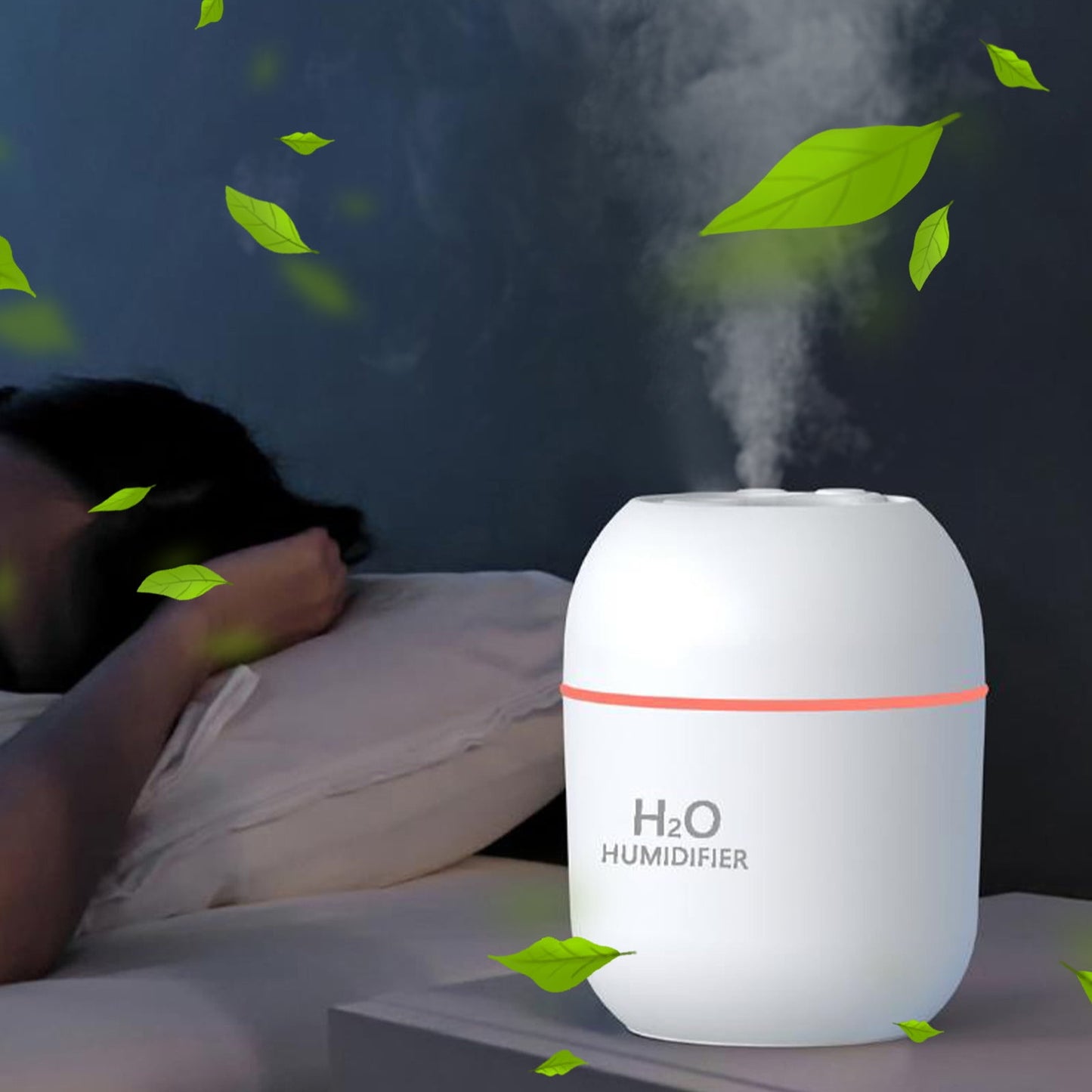 Banzch Usb Rechargeable Humidifier,Quiet Cool Mist Air Humidifier Home Office USB Rechargeable Desk Humidifier Bedroom Hydration Meter Portable Desktop Humidifier,Desk Humidifiers for Office