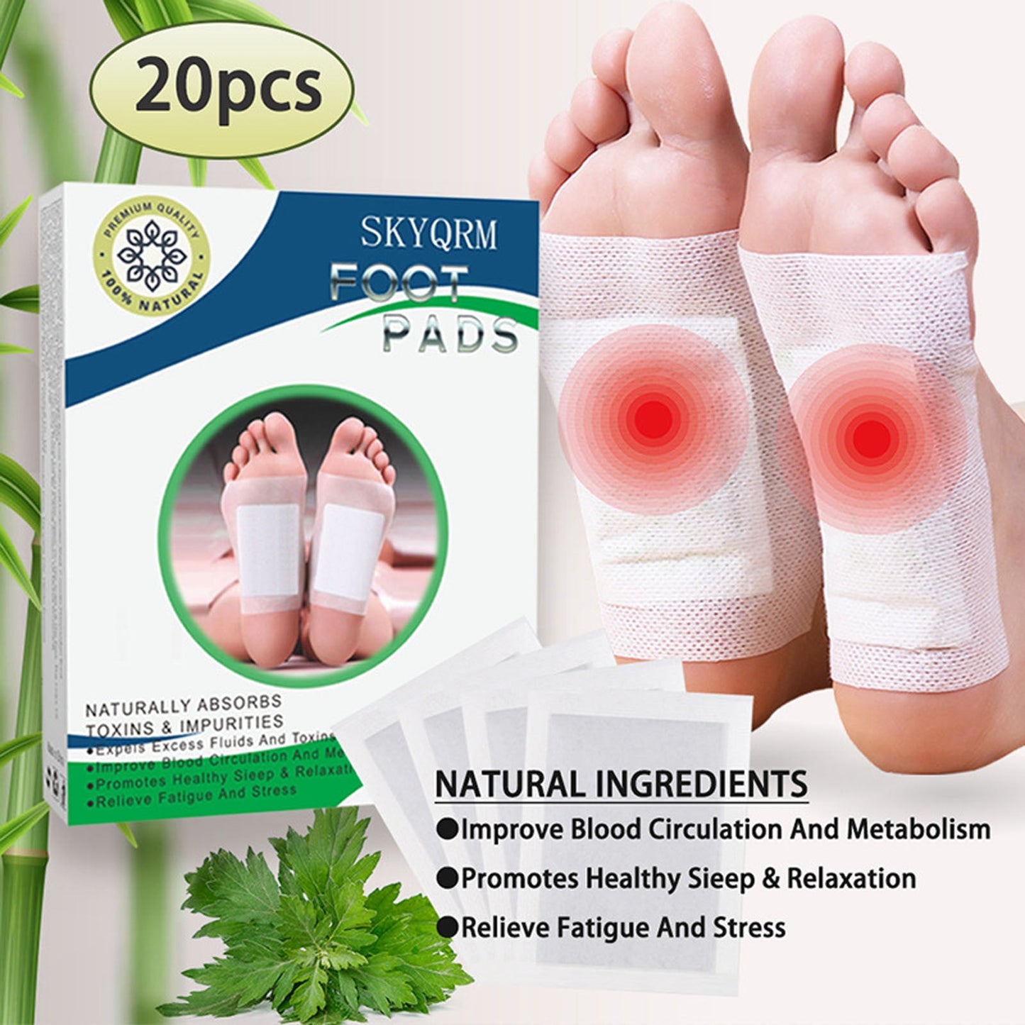 Banzch Wormwood Body Cleansing Footpads The Natural Ingredients In The Footpads And Tension And Promote Deep Sleep,Mothers Day Gifts
