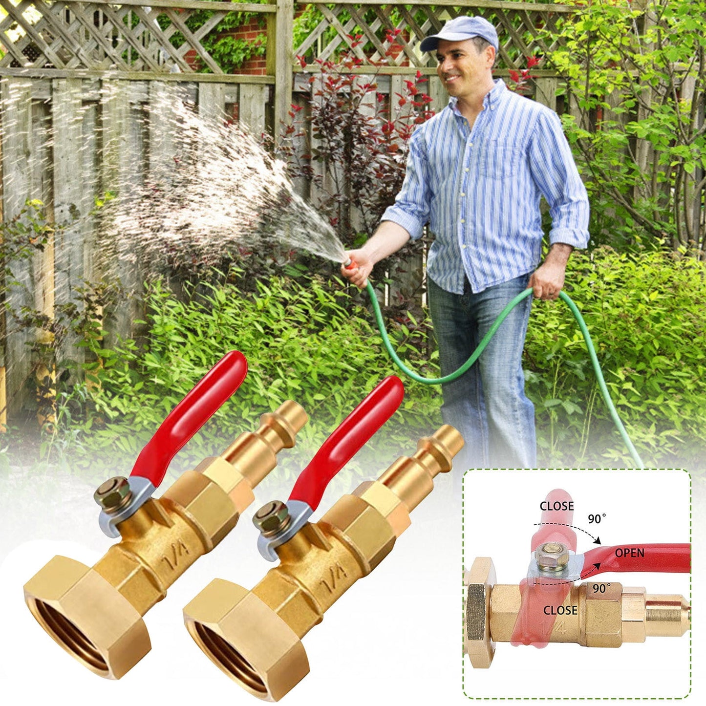 Brass Winterize Blowout Adapter Garden Hose To Air Compressor Quick Connect Fitting For Irrigation Sprinkler System Winterization