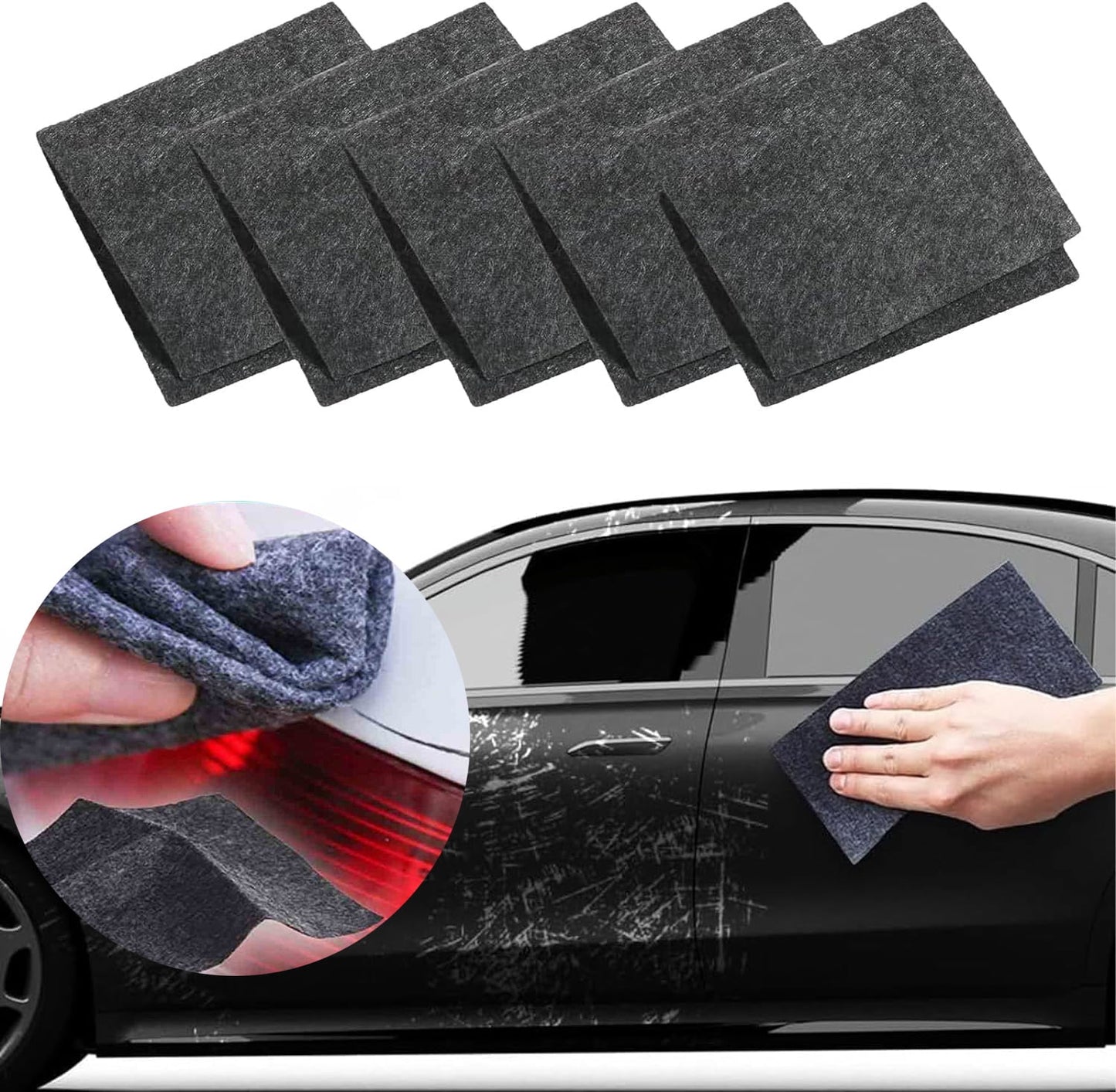 Breathe Green Nano Sparkle Cloth, Nano Removal Car Paint Scratch Repair Cloth, Nano Sparkle Cloth, Removes Scratches, Bird Droppings Stains for Vehicles Car Paint Deep Scratches Repair(4 * 4/5PCS)