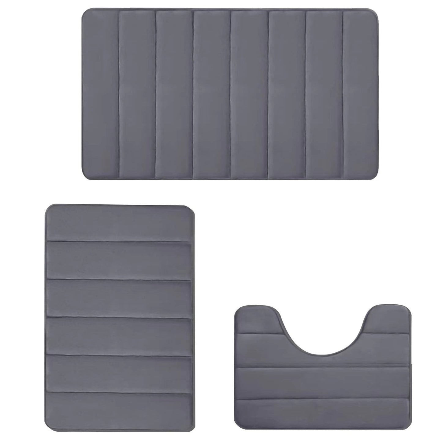 Buodes Bathroom Rugs And Mats Clearance Memory Foam Bath Mat Set Bathroom Rugs For 3 Pcs Toilet Mats Soft Comfortable Water Absorption Nonslip Thickmachine Washableeasier To Dry Dark