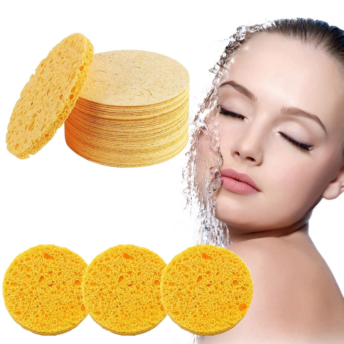 Buodes Clearance Under 5 Beauty Tools 30PC Turmeric Cleansing Face Pads,Natural Compressed Facial Sponges,Exfoliating Cleansing Sponge, Facial Cleansing For Exfoliating Skin Or Makeup Residues