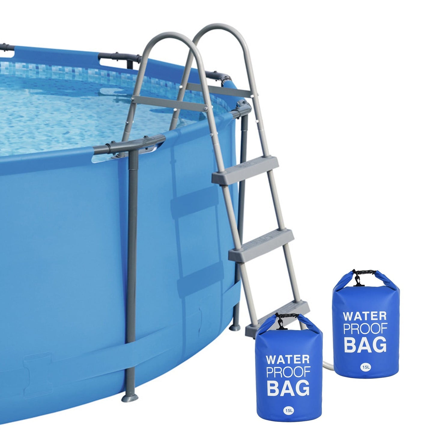Buodes Summer Savings Pool Swimming Pool Clearance Universal Pool Ladder And Step Weight(15L) Easy&Quick FillS Sand,250D PVC Dry Bag ,No More Ripped Sandbag,Work With Above Ground/in-Ground Pool 3PC