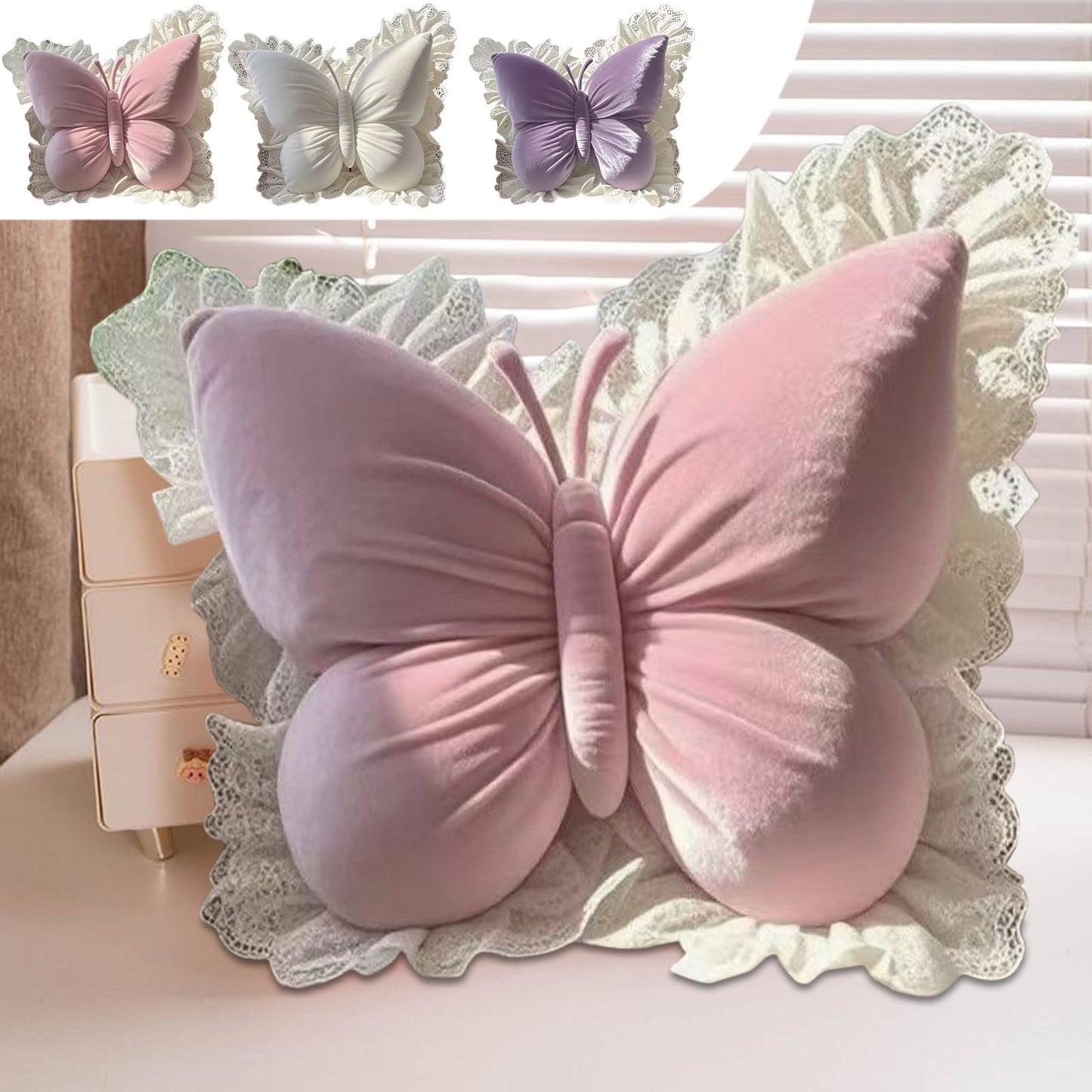Butterfly Pillow,Butterfly Throw Pillow, Butterfly Shaped Decorative Pillow,Sofa Throw Pillows, Home Decoration,Sofa Couch Bed, Plush Velvet Lumbar Support Cushion For Office Chair & Car Seat