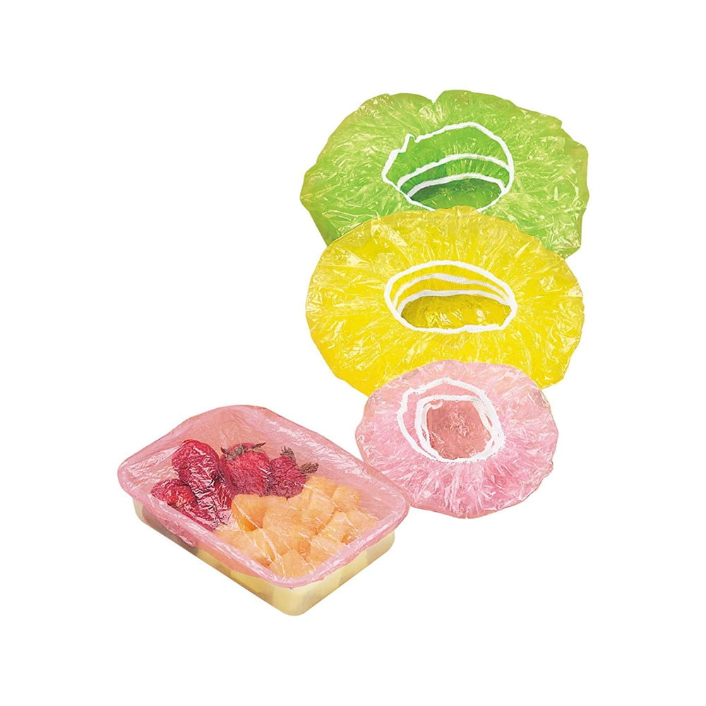 CELNNCOE 24 Elastic Food Covers,Reusable Elastic Plastic Food Bowl Storage Covers,Variety of 3 translucent stretchable sizes and Colorful Dish Plate Covers,Alternative to Foil, Plastic Wrap,BPA