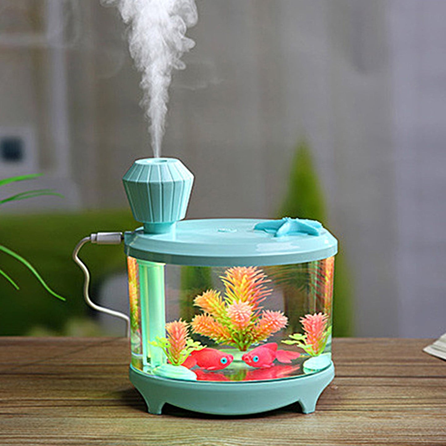Humidifiers for Bedroom,CELNNCOE Fish Tank Portable Humidifier, 460ml Cold Mist Small Humidifier, USB Quiet Operation Desktop Humidifier For Child Bedroom Travel Office Home