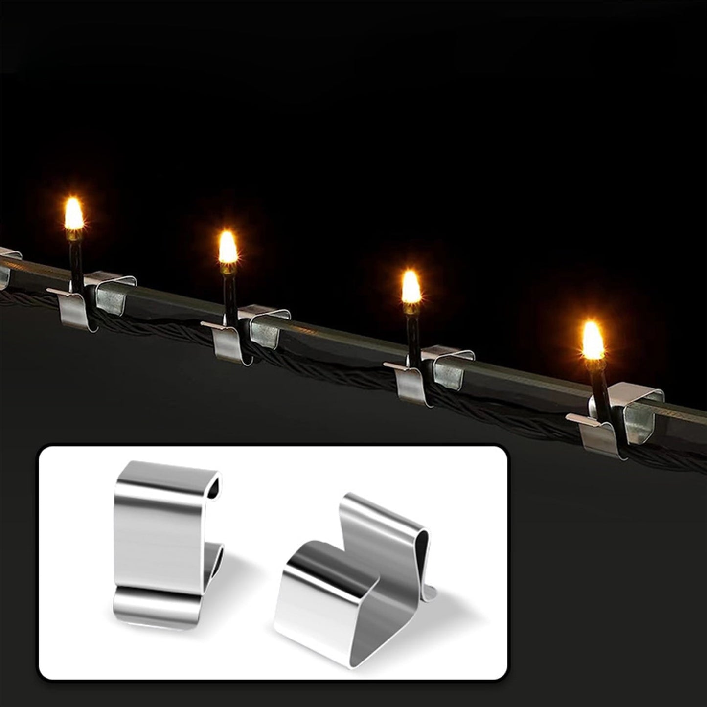 CELNNCOE 50PCS Metal Christmas Light Gutter Hooks,Xmas Lights Hanging Clips Outdoor Seasonality Lighting Hooks,Christmas Light Clips Xmas Light Gutter Hangers Outdoor,Home Decor,Christmas Gifts 2024