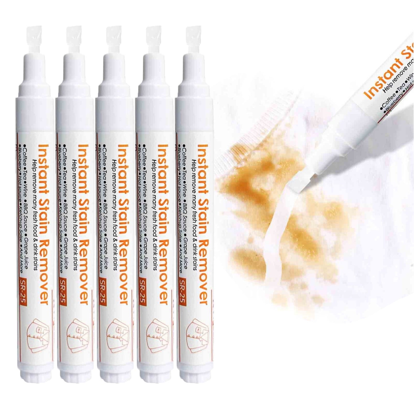 CELNNCOE Bleach Pen for Clothing, Stain Remover Pen, Bleach Pen, More Effective Stain Removal,Travel Size Toiletries,Travel Essentials,Travel Accessories,Lnstantly Remove Stains(5pcs)