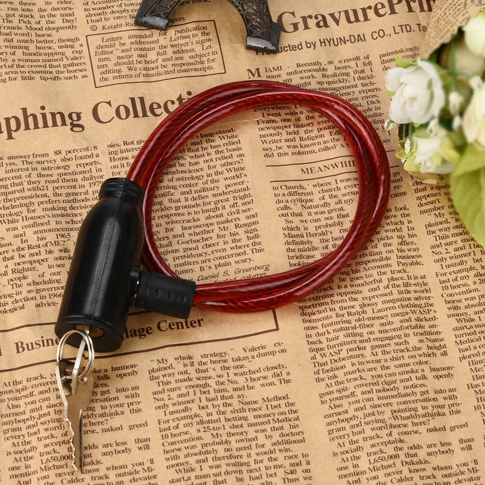 CELNNCOE Cycling 8x640mm Cable Anti-Theft Bike Bicycle Scooter Lock With 2 Keys,Home Decor