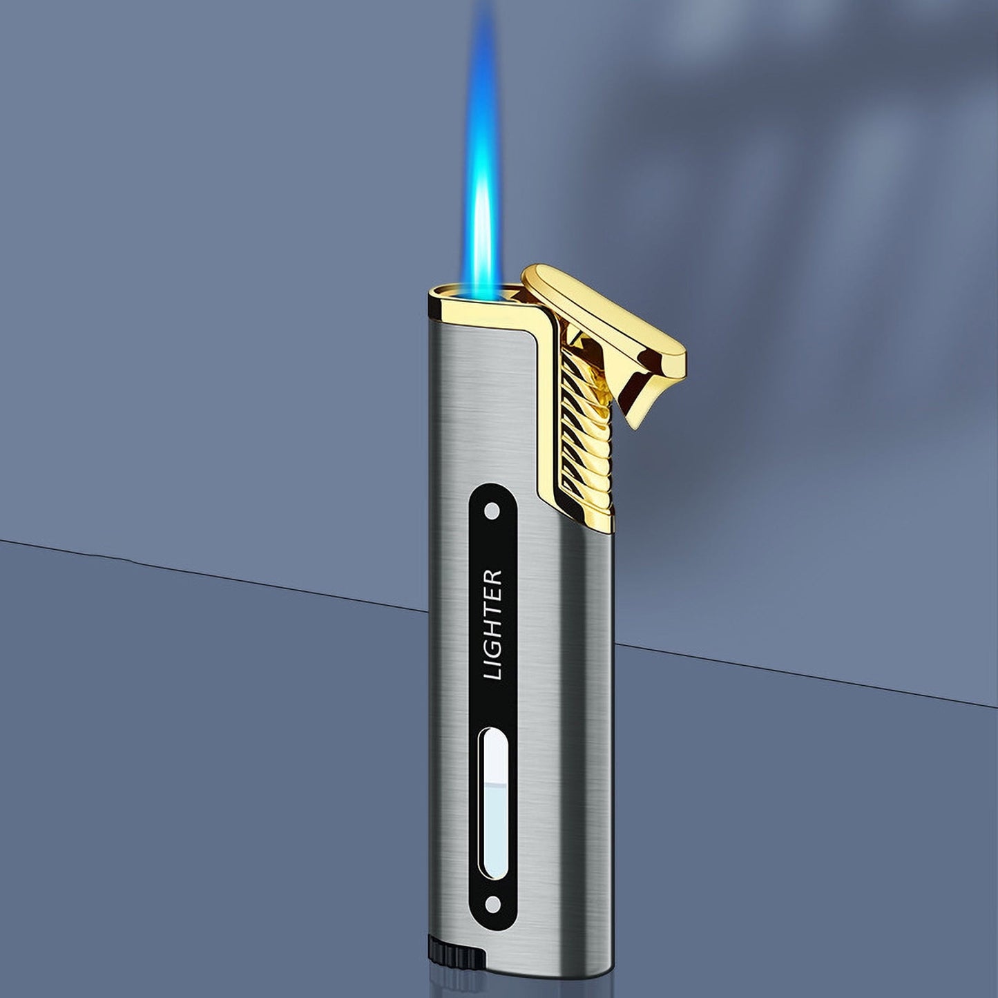 CELNNCOE Electric Candle Lighter,Long Lighter Metal Torch Lighters Mini Thin Butane Lighter Windproof Blue Flame Cigarettes Lighter Men's Gifts