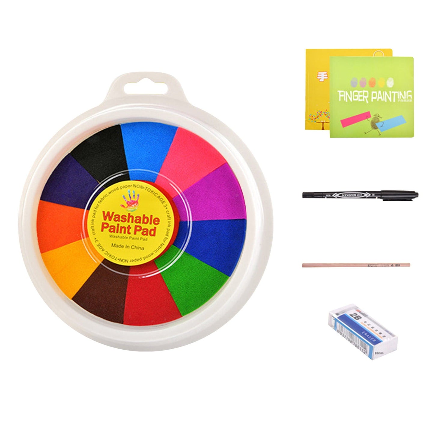CELNNCOE Funny Finger Painting Kit, Kids Washable Finger Paint Set Funny Finger Painting Kit and Book for Kids Ages 4-8, Finger Drawing Crafts Mud Painting Kit Children's Finger Drawing Toys£¨12 Color£©