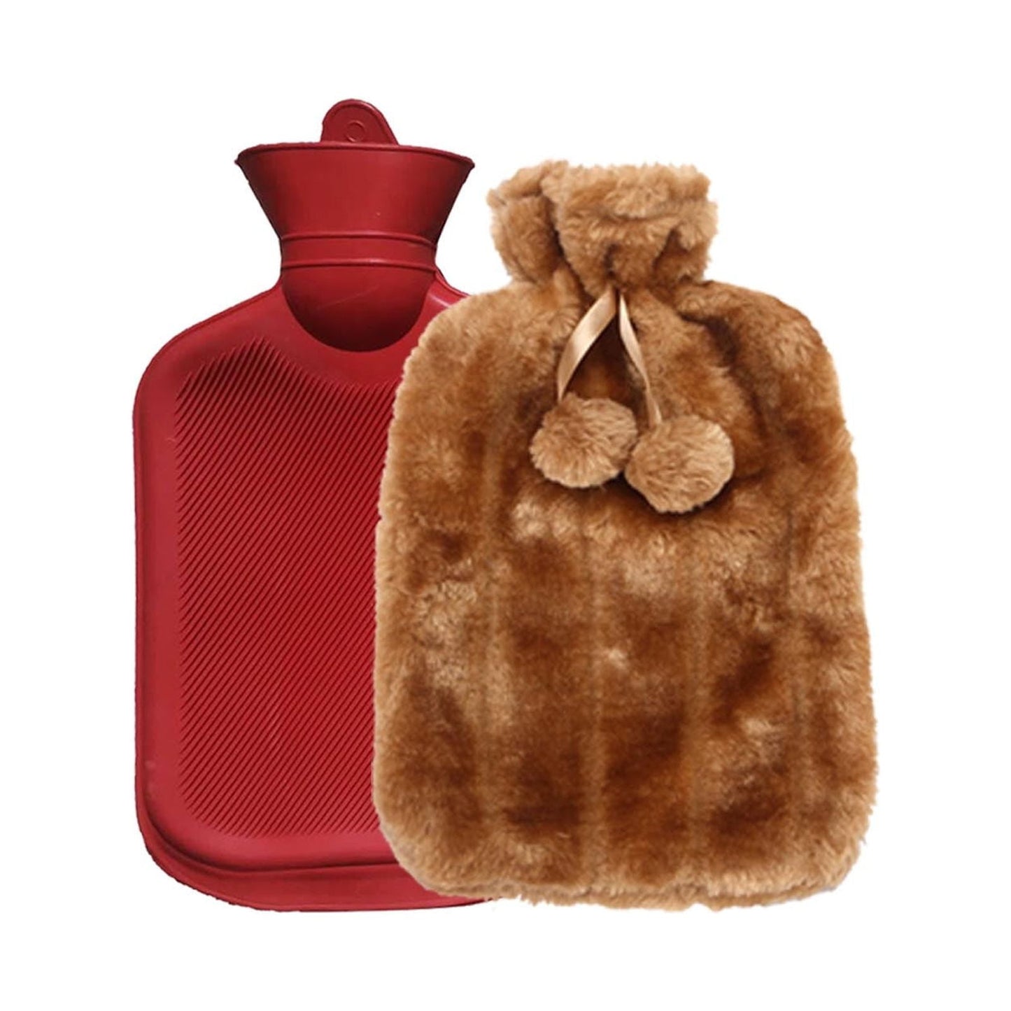 CELNNCOE Hot Water Bottle,2L Hot Water Bottle Artificial Plush Cloth Hot Water Bottle Thermotherapy Cold Protection Detachable Hand Warmer Hot Water Bottle
