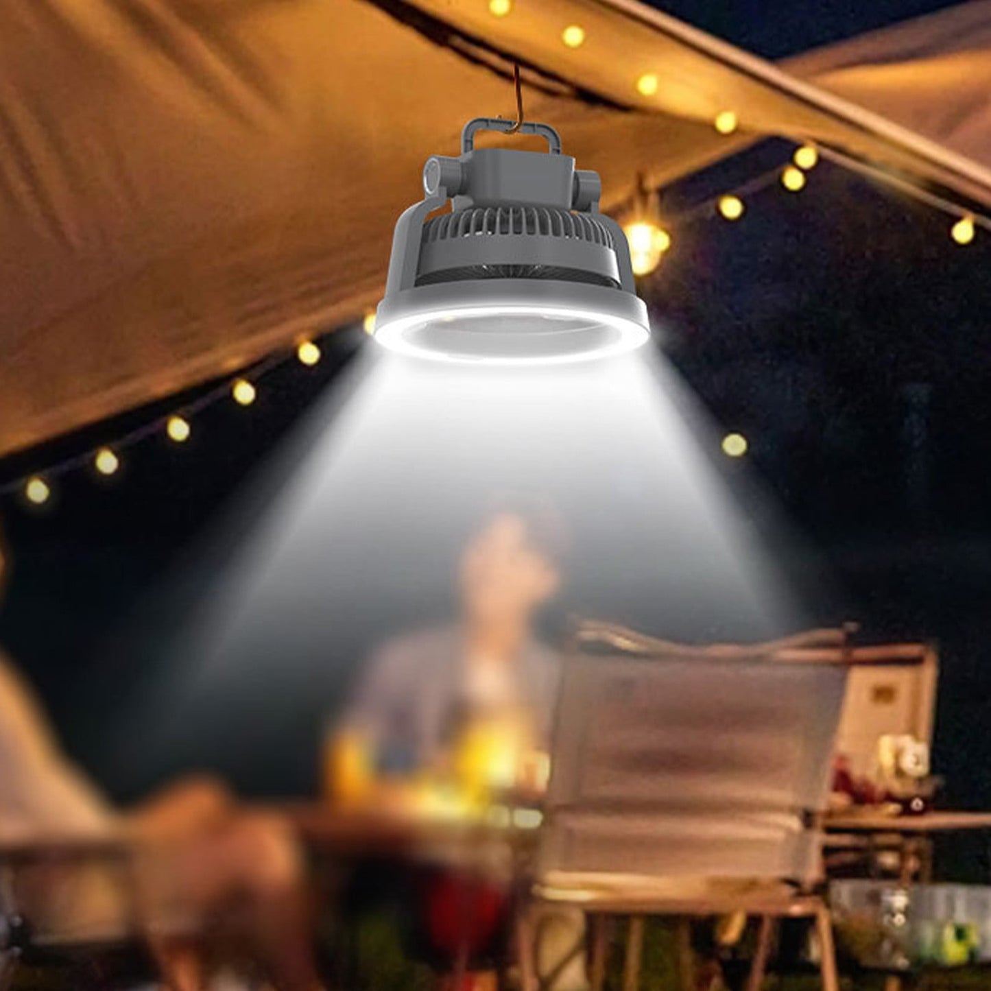 CELNNCOE Outdoor Tent Fan Light Outdoor Camping And Picnic Dual-purpose Lighting Multifunctional Fan Desktop Fan,Mothers Day Gifts,Gray