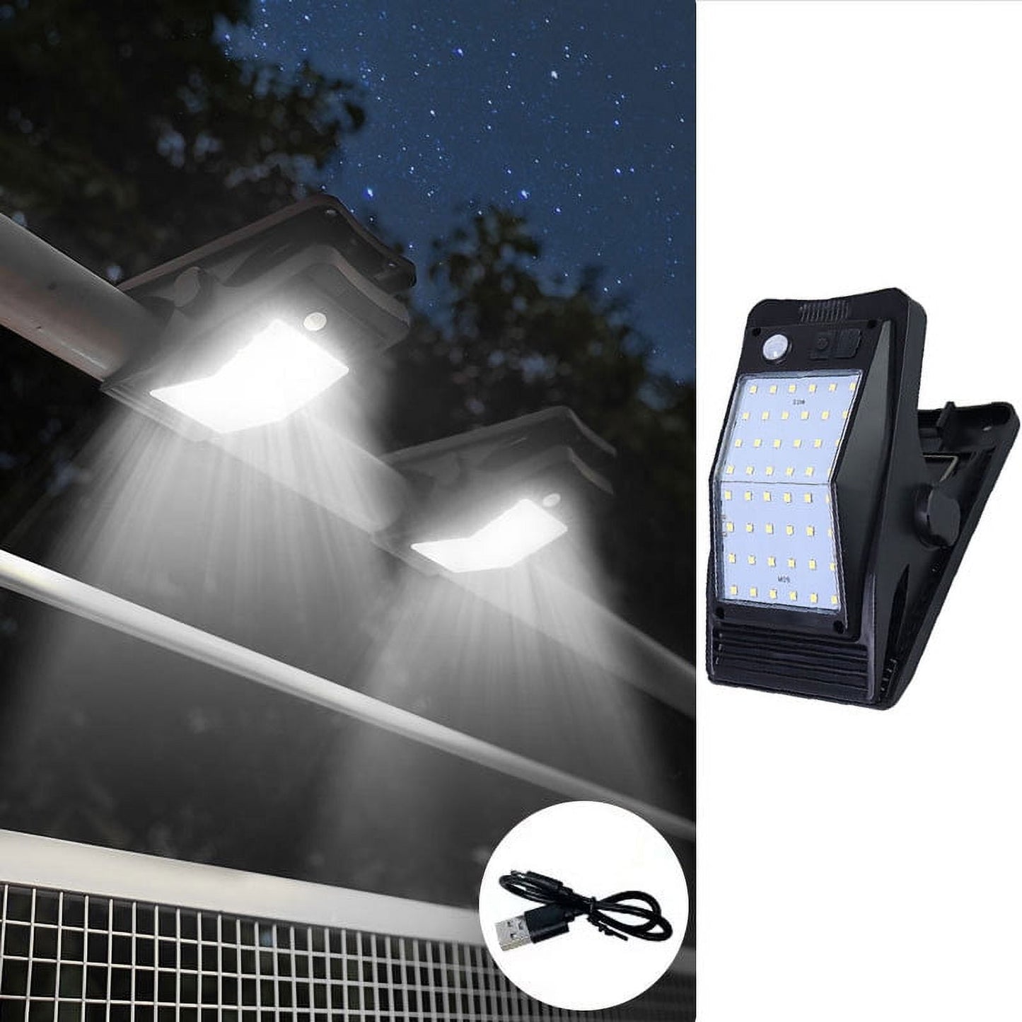 CELNNCOE Solar Clamp Light 48 LED Outdoor Patio Ultra Bright Human Induction Light Garden Patio Wall Light,Garden Decor for Outside