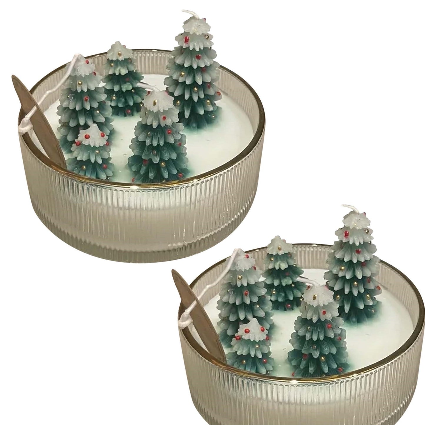 CELNNCOE Viral Candle, Christmas Tree Candle,Aspen Winter Forest Christmas Tree Shape Candle,Christmas Tree Candle Sticks,Christmas Tree Taper Candles,Mini Tree Shaped Candles for Xmas Decoration,2pcs