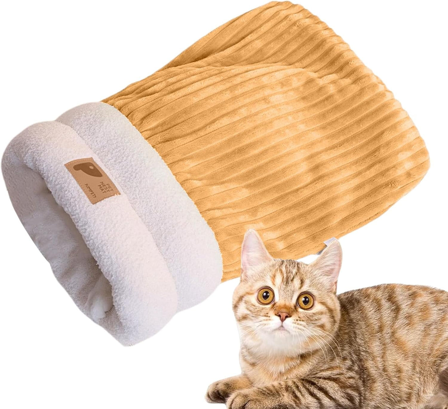 Cat Sack, Cat Winter Sleeping Bag, Cat Bed Cave Sleeping Bag, Cat Beds for Indoor Cats, Cozy Soft Durable Washable Cat Bed for Cold Weather, 14.6x17.3,Christmas Saving Clearance