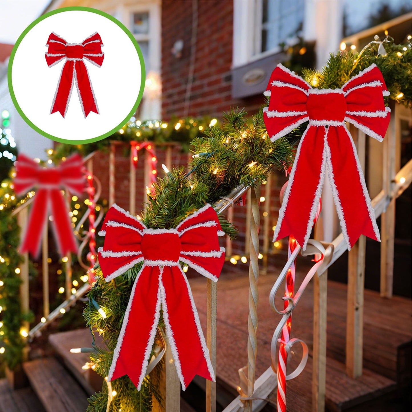 Christmas Bows Red Velvet Ribbon Golden Edge,Christmas Tree Bows,Red Christmas Ornaments,Christmas Bow For Wreaths,Velvet Ribbon Christmas Red Swallowtail Bow Decoration Wires Trims Flocking Bow