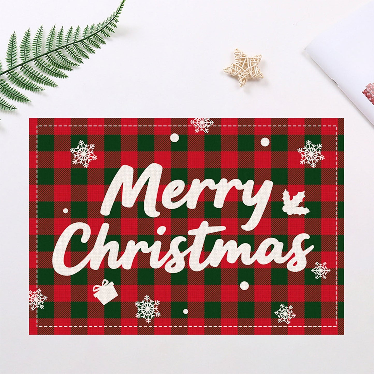 Christmas Dish Drying Mat With Festive Holiday Patterns, Absorbent And Heat-Resistant Microfiber Kitchen Counter Protector For Seasonal Table Decor And Coffee Bar Setup