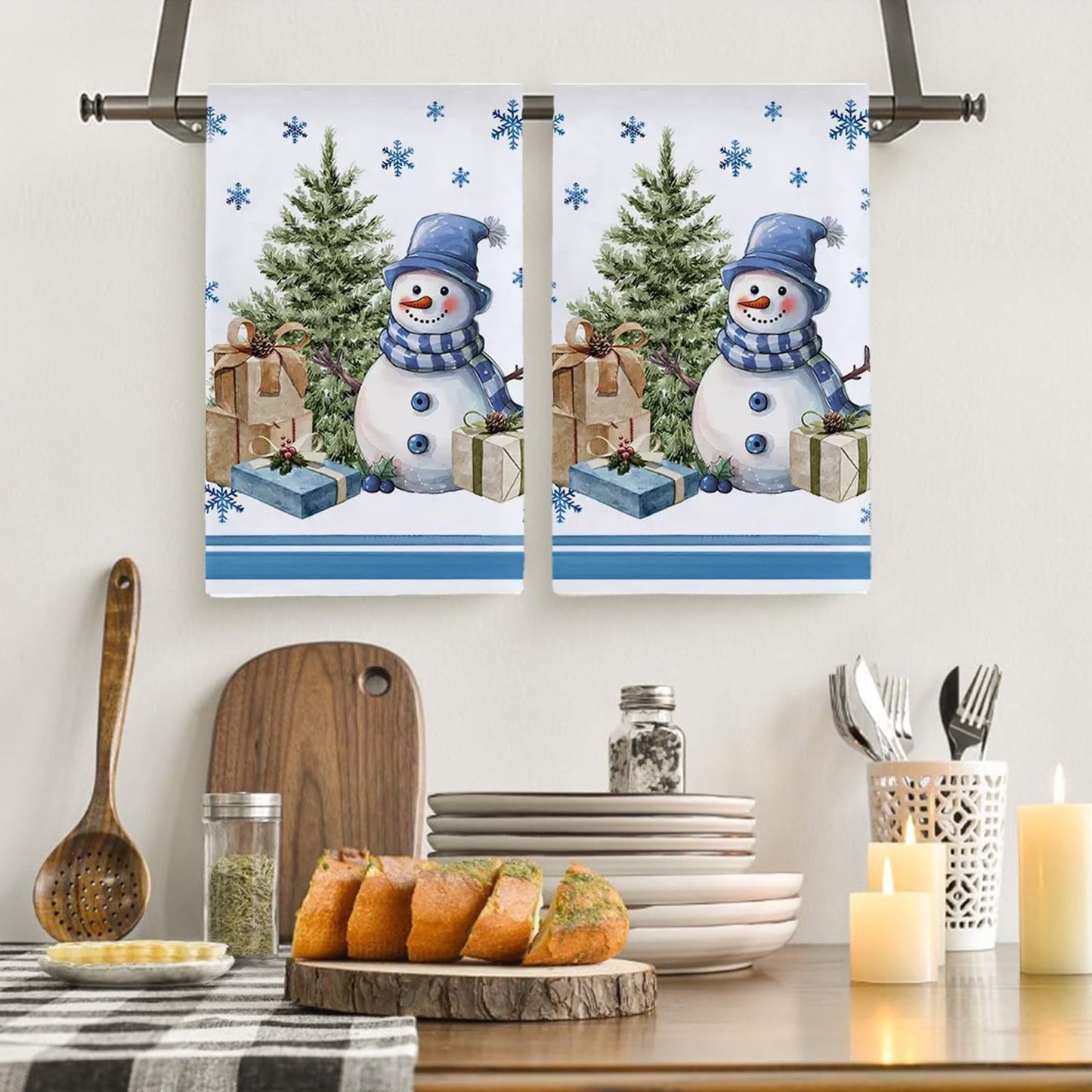 Christmas Kitchen Towels,Christmas Dish Towels,Merry Christmas Kitchen Towel - 23.6X15.8 Inch Festive Printed Tea Towels For Dish Drying, Cooking And Baking Decor