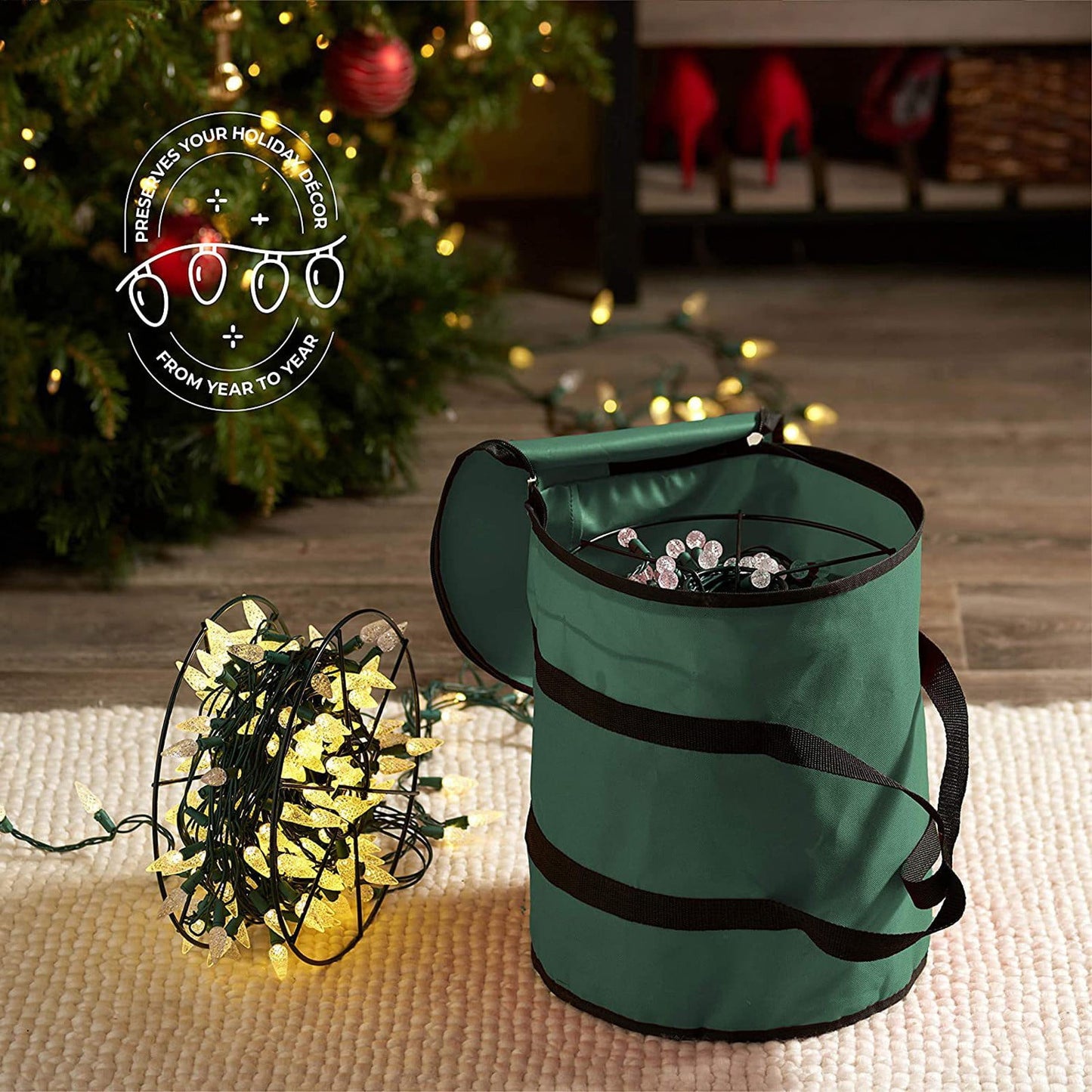 Christmas Wreaths For Front Door,Christmas Tree Bag,Christmas Tree Storage,Christmas Door Cover,Christmas Wreath Storage Bag,Christmas Storage Bag 600D Cloth Storage Bag Christmas Bulb Round Holiday