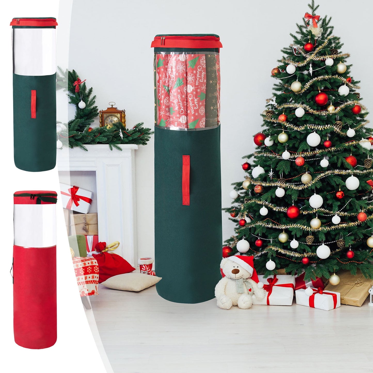 Christmas Wreaths For Front Door,Christmas Tree Bag,Christmas Tree Storage,Christmas Door Cover,Christmas Wreath Storage Bag,Straight Christmas Gift Decoration Packaging Bag Bag