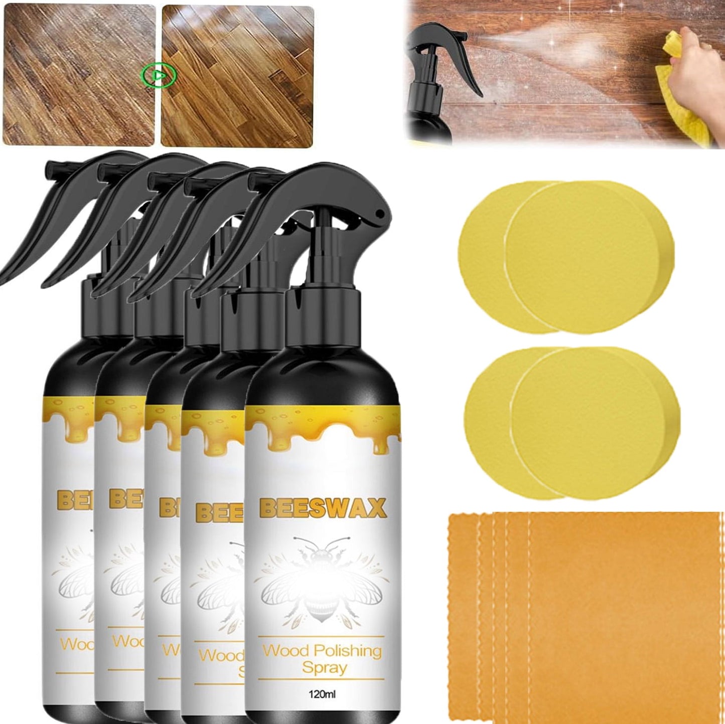 Natural Beeswax Care Spray & Restorer,Beeswax Spray Furniture Polish, Natural Beeswax Care Spray & Restorer,Natural Beeswax Spray For Wood,Leather & Furniture Polish,Non-Toxic & Eco-Friendly