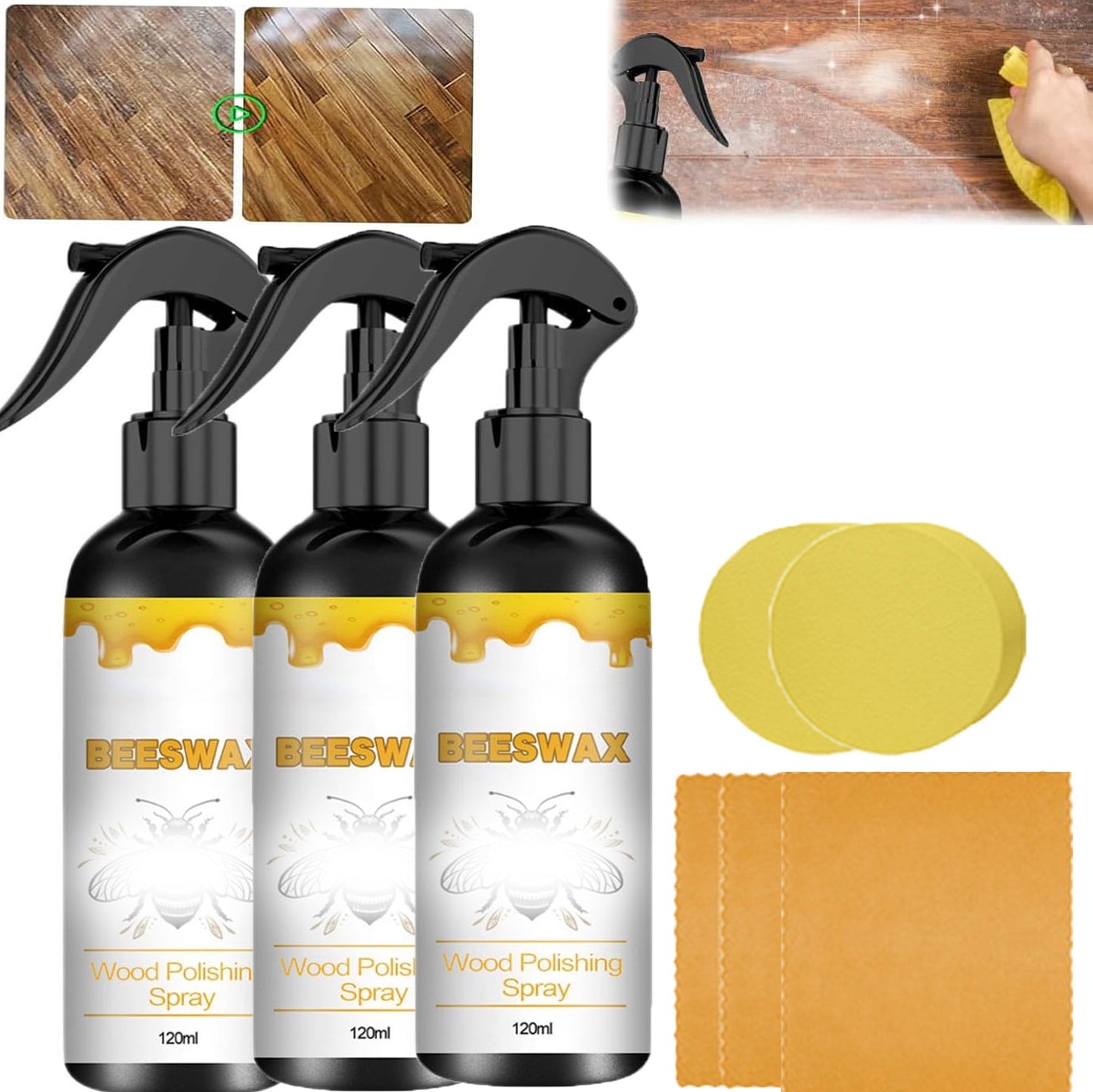 Natural Beeswax Care Spray & Restorer,Beeswax Spray Furniture Polish, Natural Beeswax Care Spray & Restorer,Natural Beeswax Spray For Wood,Leather & Furniture Polish,Non-Toxic & Eco-Friendly